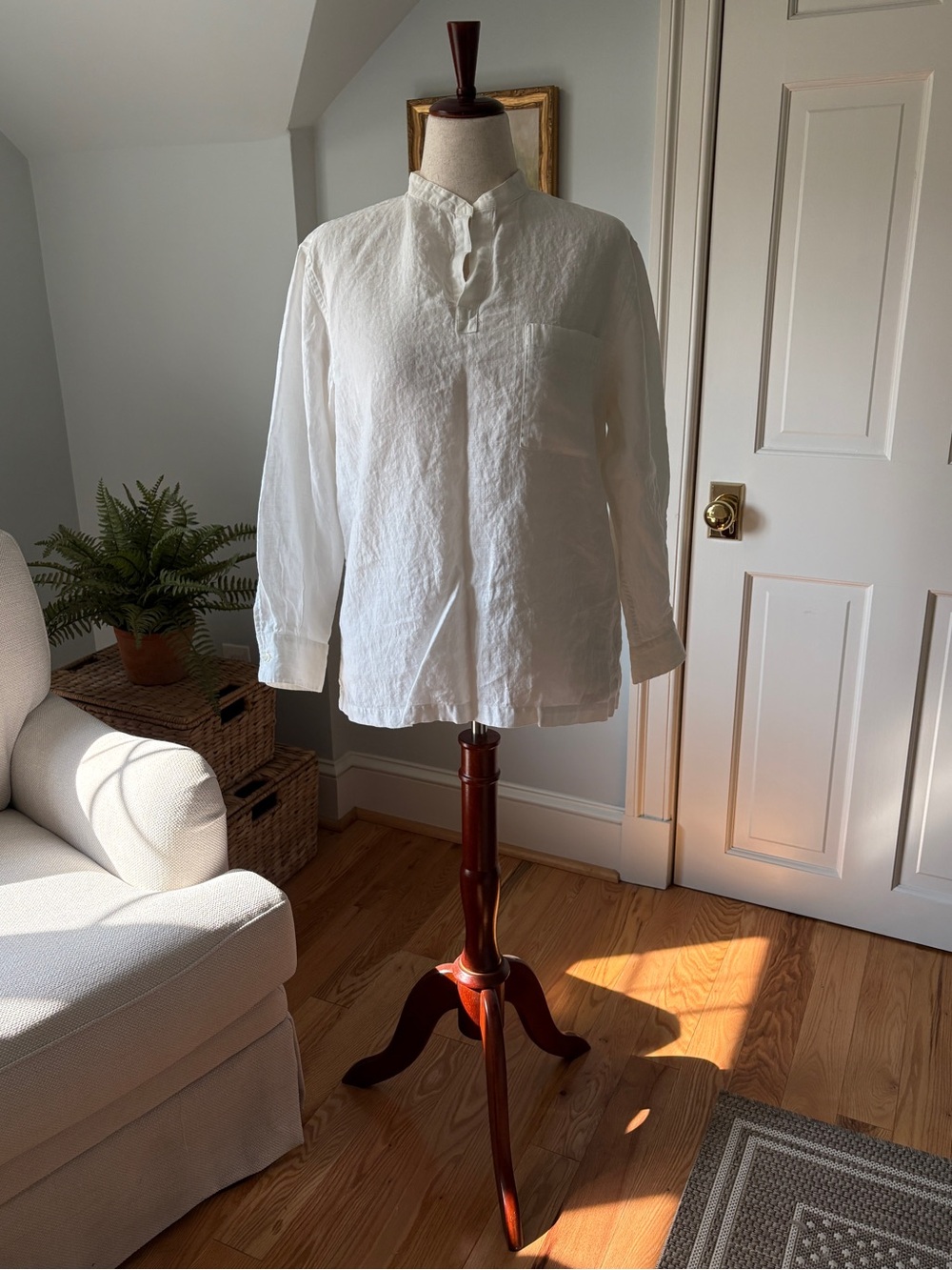 Vintage Banana Republic White Linen Pullover Shirt